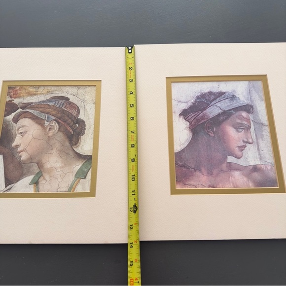 Vintage Reproduction Vault of the Sistine Chapel Artwork Matted Print Women Bust - Picture 8 of 13